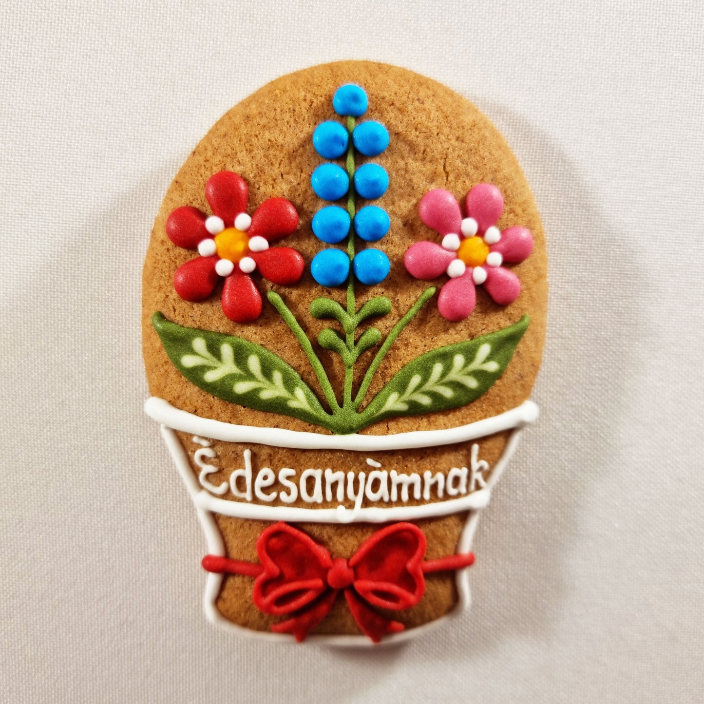 "Édesanyámnak" Csudaíz mézeskalács virág kosár dísz