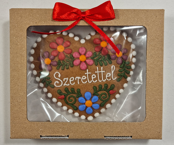 Floral vine "with love" polka dot Csudaíz Gingerbread heart ornament💕😍